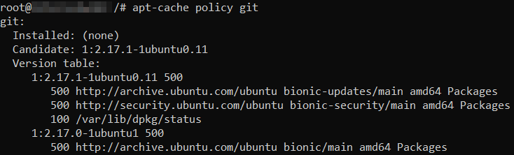 janela do terminal exibindo versão do git instalada pelo apt