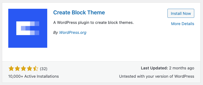 instalando o plugin create block theme para wordpress