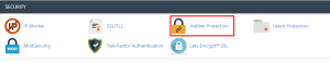 ícone de proteção de hotlink no cpanel