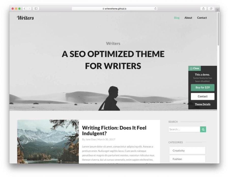 tema writers para wordpress