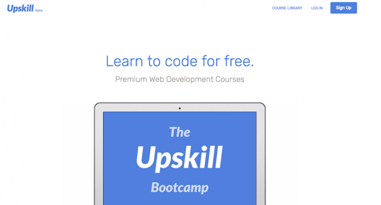 tela do site upskill para aprender como programar sem gastar nada