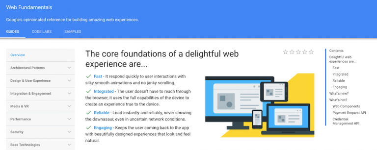 você pode aprender como programar com a plataforma do web fundamentals do google