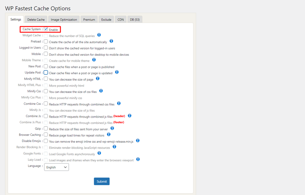 limpando cache de site wordpress no wp fastest cache