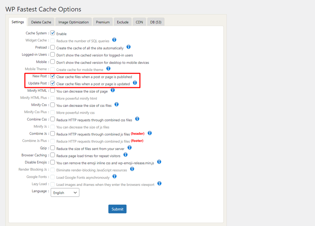 limpando cache de site wordpress no wp fastest cache