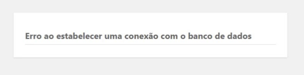 mensagem de erro ao estabelecer conexão com o banco de dados no wordpress