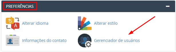 Gerenciador de Usuários no cPanel