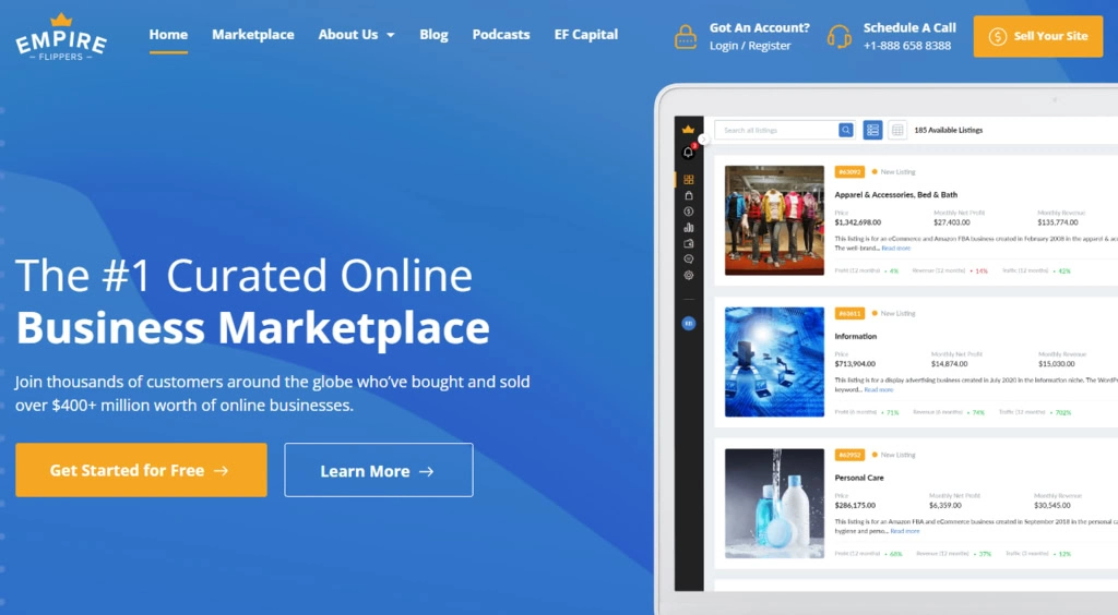 plataforma de venda de sites empire flippers