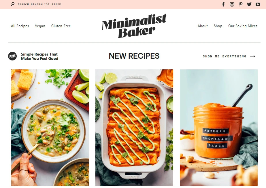 site de receitas minimalist baker