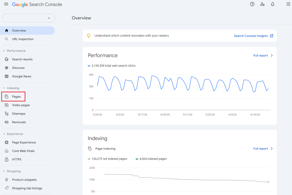 auditoria de site com o google search console