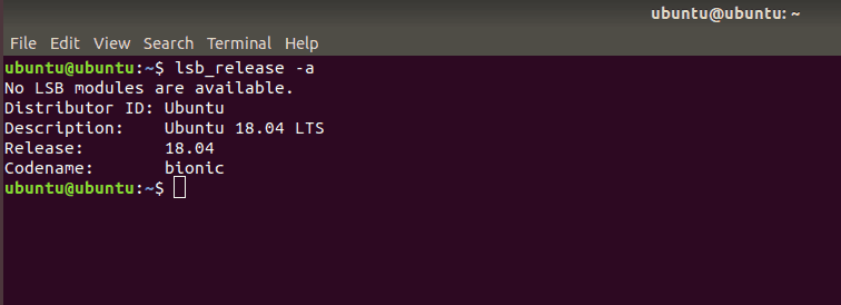 verificar a versão do ubuntu pelo terminal de comando