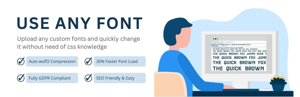 plugin wordpress use any font