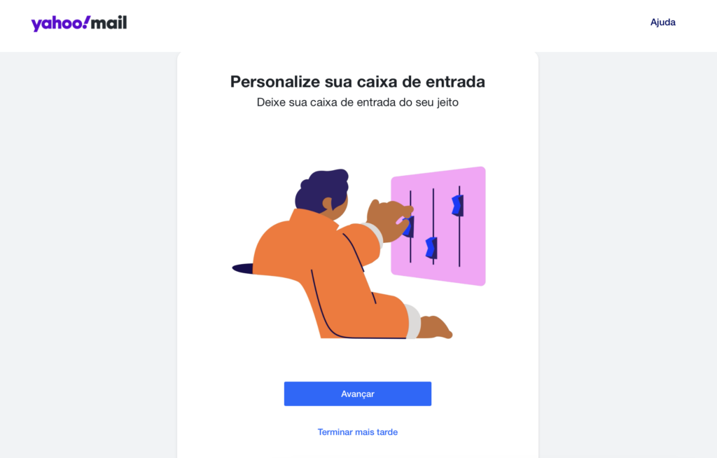 personalizar caixa de entrada no yahoo mail