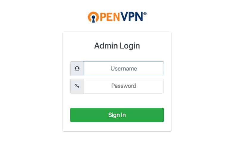 tela de login login open vpn