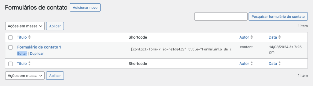 formulários de contato no plugin contact form 7