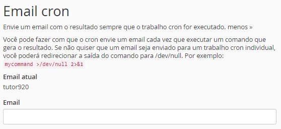 configuração de email cron