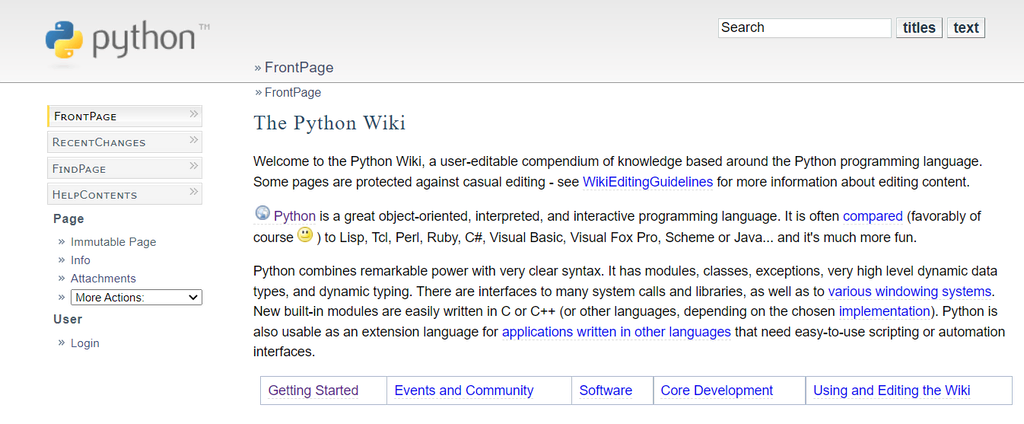 the python wiki