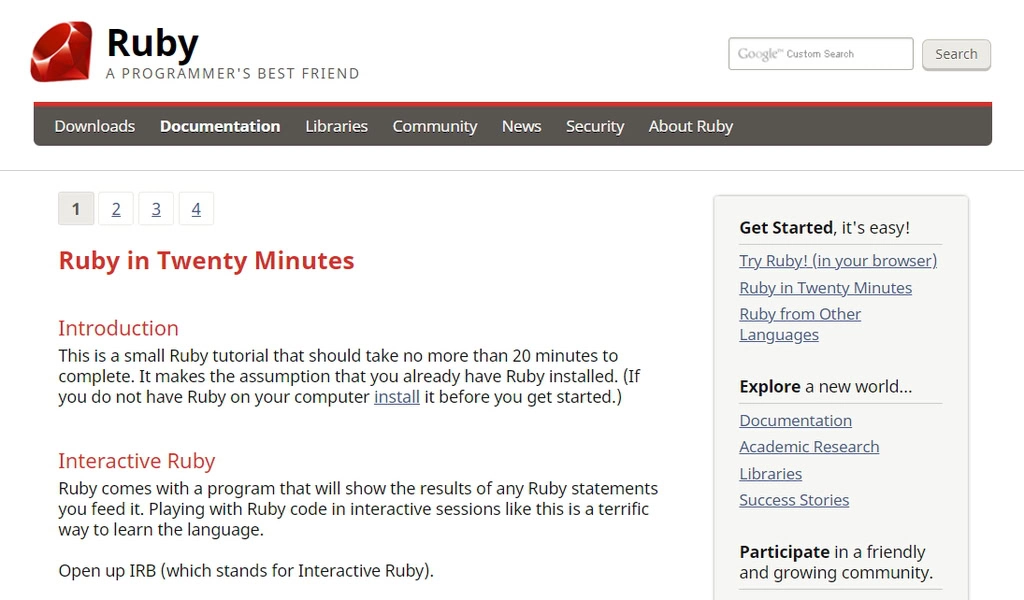 ruby in twenty minutes