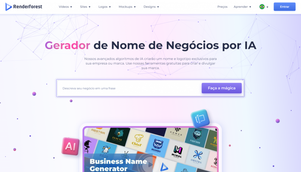 gerador de nomes de empresas da renderforest