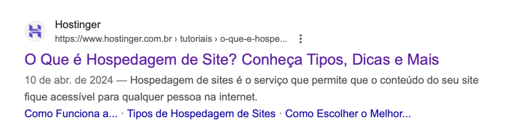 exemplo de meta título e meta descrição de artigo nos resultados do google