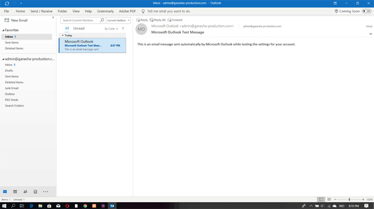 interface do microsoft outlook 2016