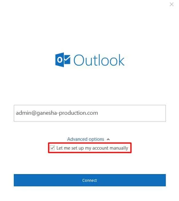 tela de login do outlook 2016