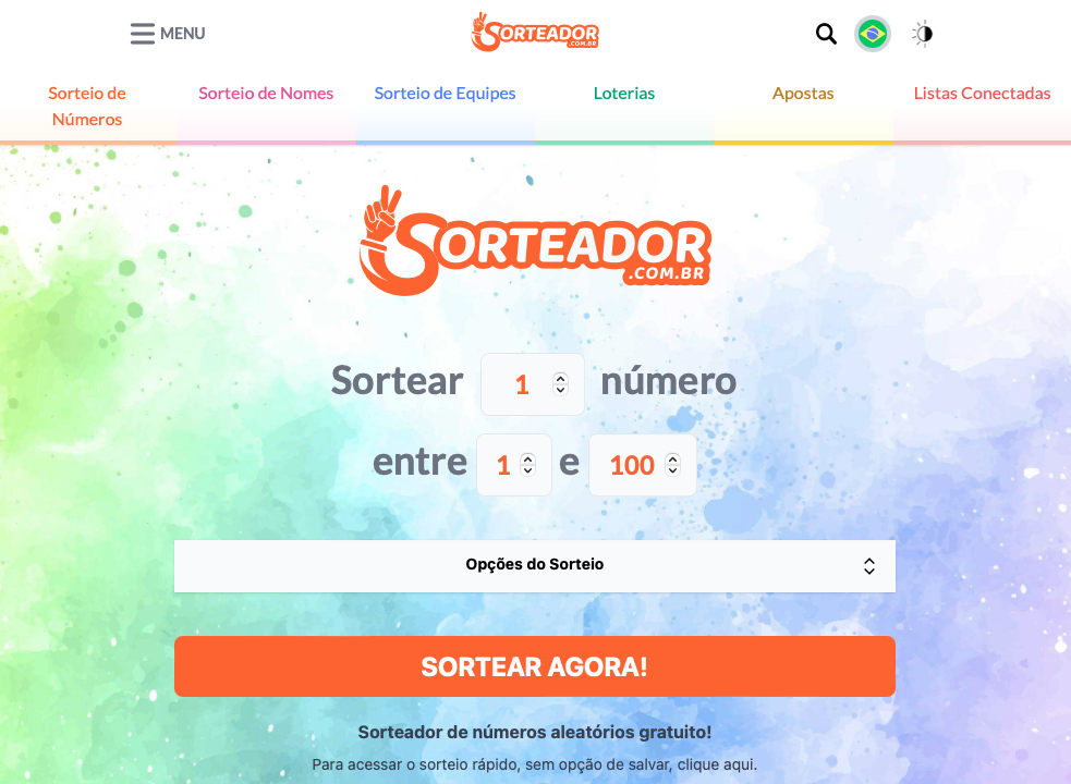 site sorteador.com.br