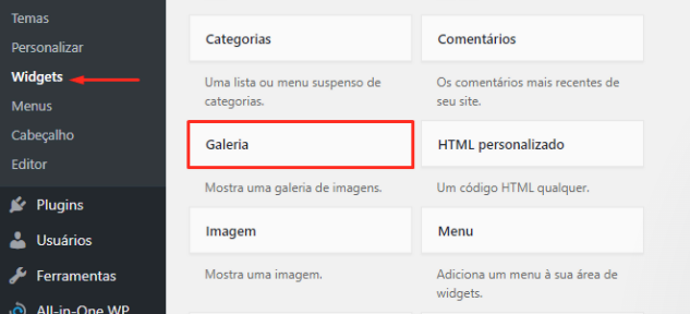 criando galeria no wordpress