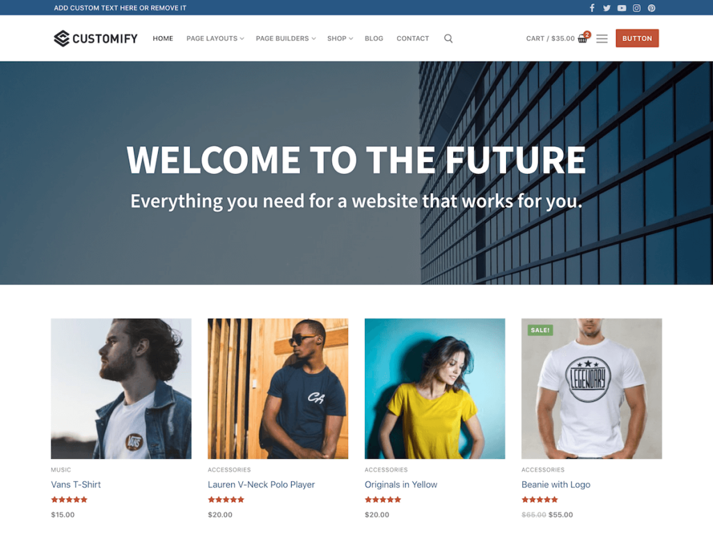 tema customify para wordpress