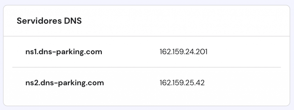 A seção Servidores DNS no hPanel