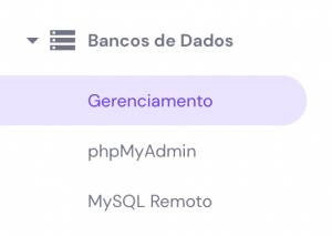 gerenciamento de bancos de dados no hpanel