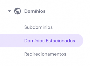 domínios estacionados no hpanel