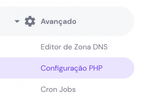 configuração php no hpanel