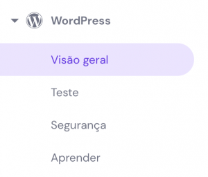 visão geral do wordpress no hpanel