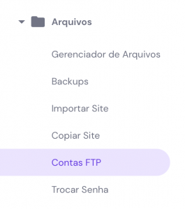 contas ftp no hpanel