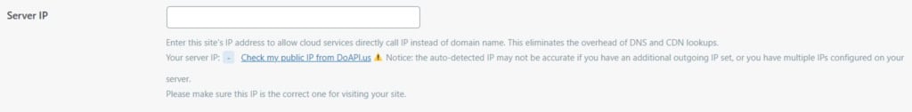 Configuração de IP do servidor no plugin LiteSpeed Cache