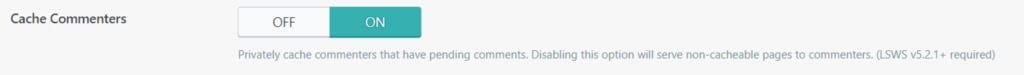 Configuração de cache de comentários no plugin LiteSpeed Cache