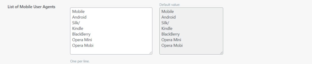 Configuração de lista de usuários móveis no plugin LiteSpeed Cache