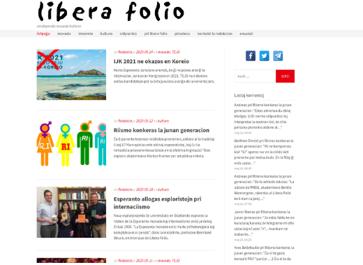 Tela inicial do site Libera Folio