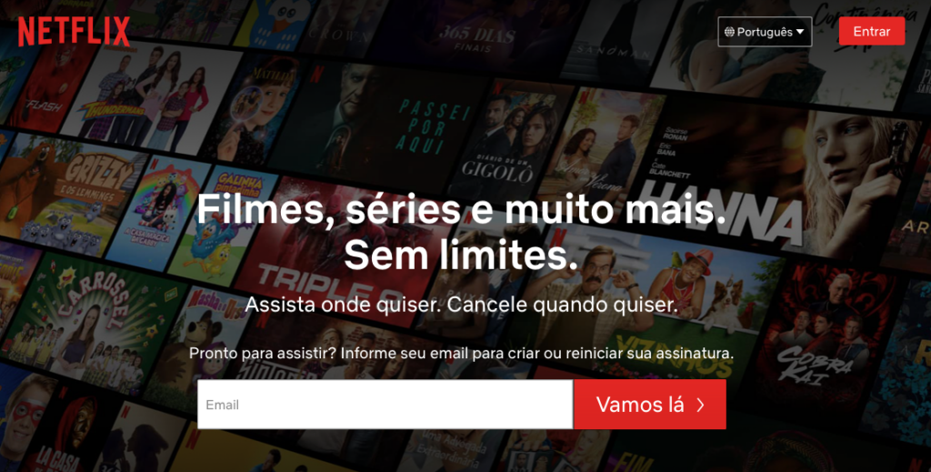 página inicial da Netflix