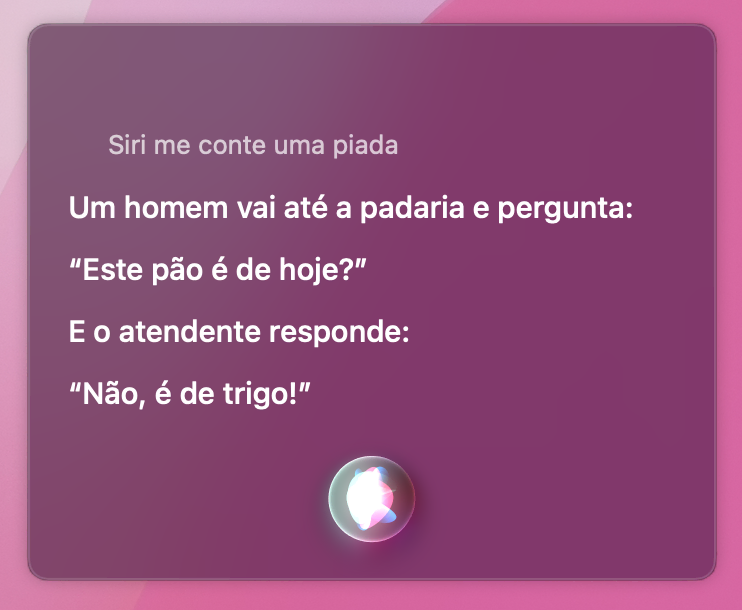 assistente digital siri contando uma piada