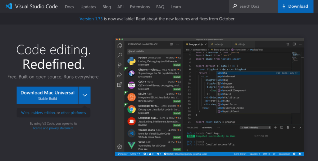 página inicial do visual studio code