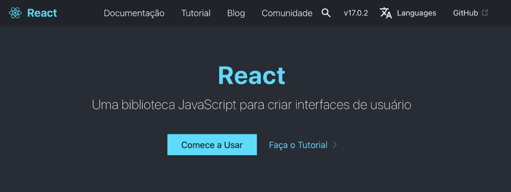 página inicial do react.js