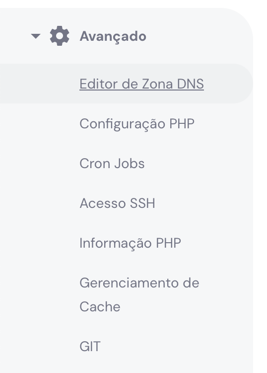 botão do editor de zona dns do hpanel