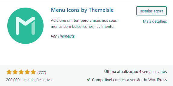 Banner do plugin Menu Icons by ThemeIsle no diretório de plugins do WordPress