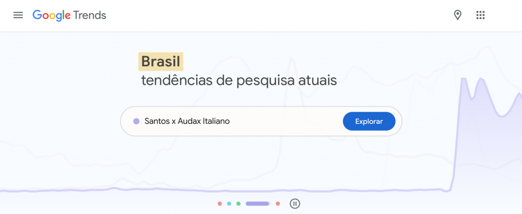 página inicial do google trends