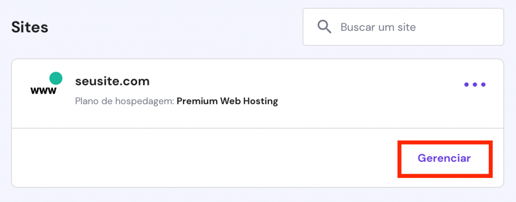 gerenciando site no hpanel