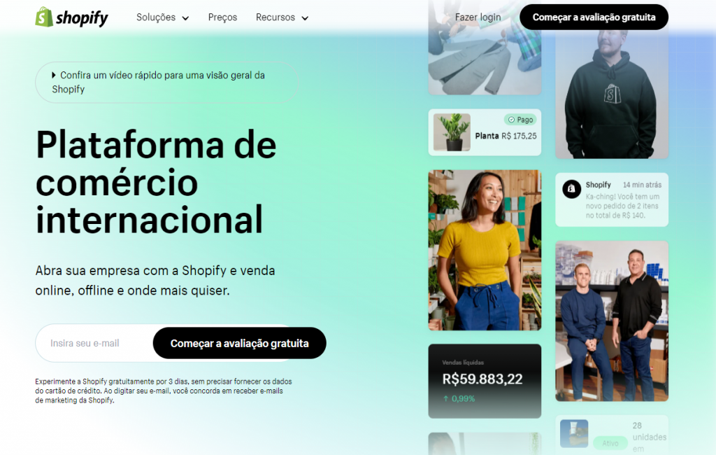 site oficial do shopify