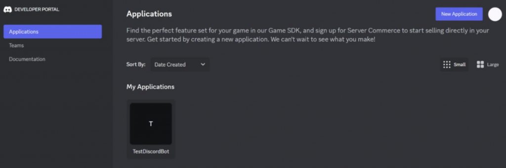 configurando aplicações no portal de desenvolvedor do discord