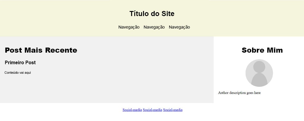 Plano de layout do site