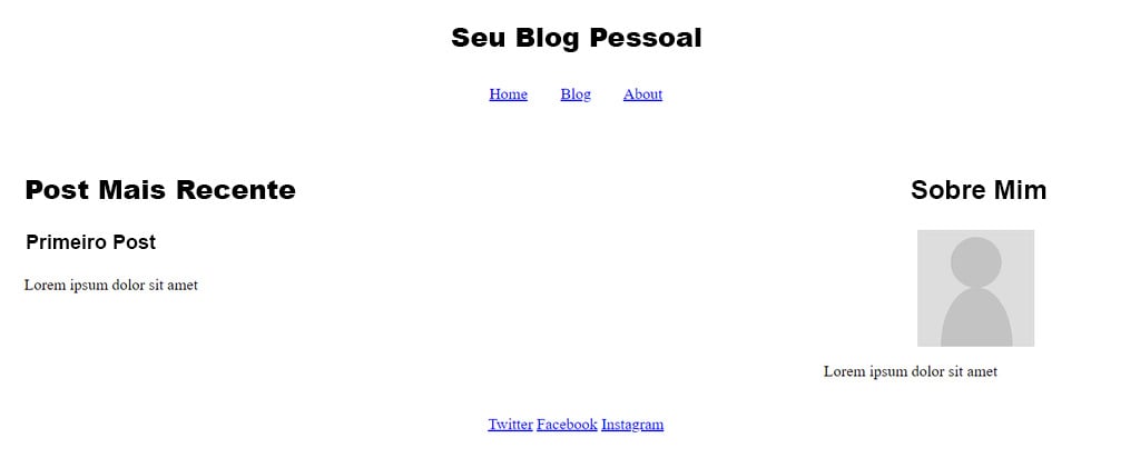 SIte com o layout CSS já aplicado